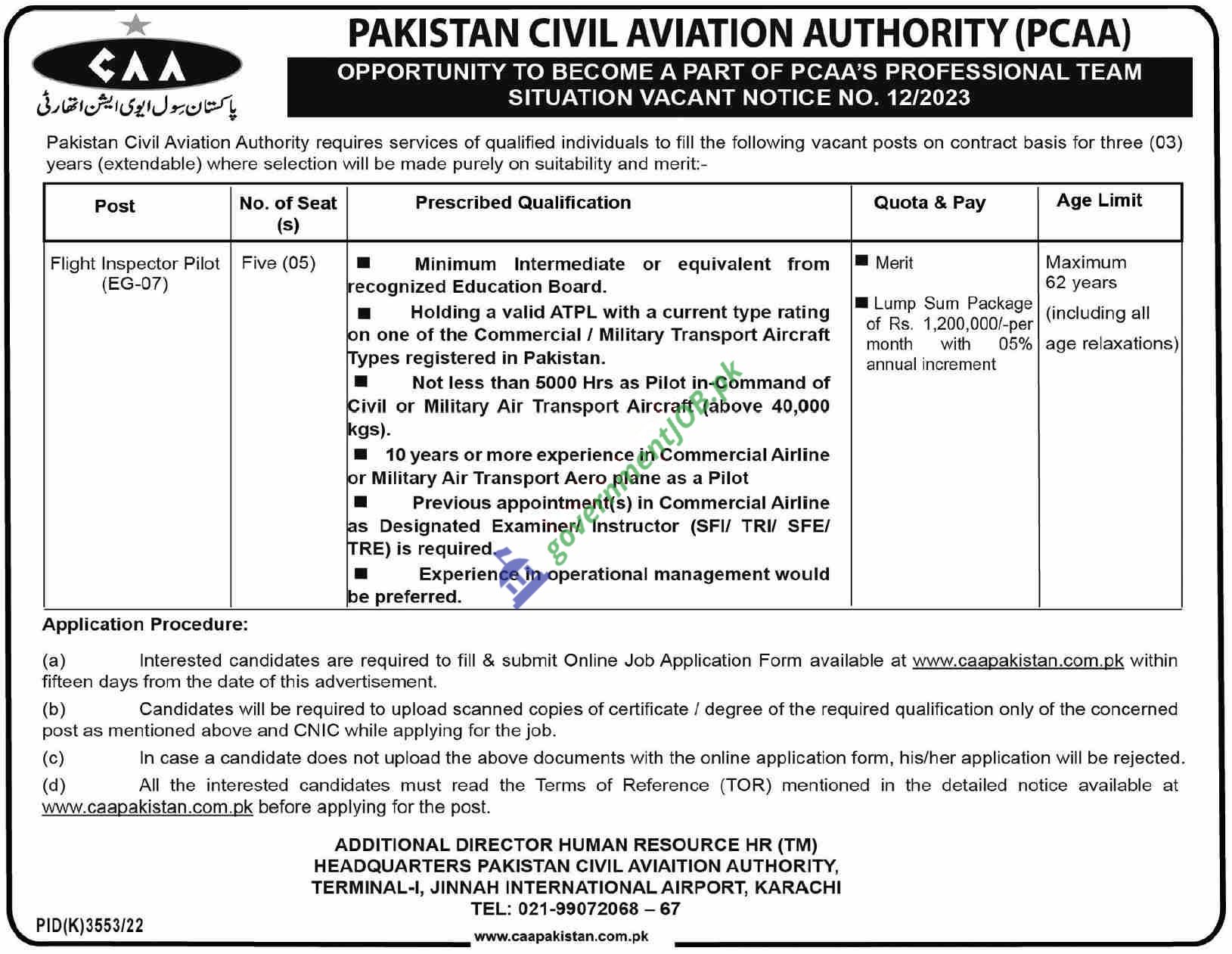 PCAA jobs advertisement 2023