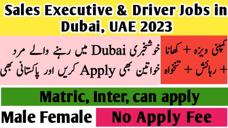 Sales Executive & Driver Jobs in Dubai