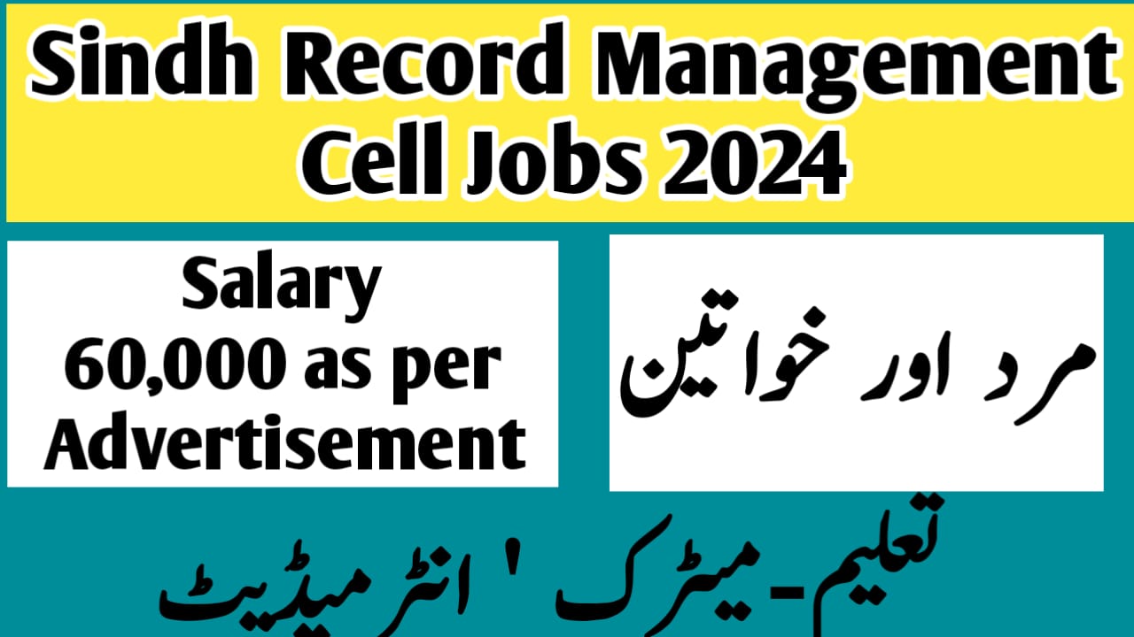 Sindh Records Management Cell (RMC) Jobs 2024