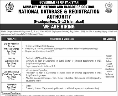 nadra e1759728458544 Today All Jobs